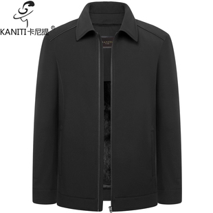 中年爸爸款 保暖外套精品男装 翻领商务休闲冬装 水貂内胆尼克服男士