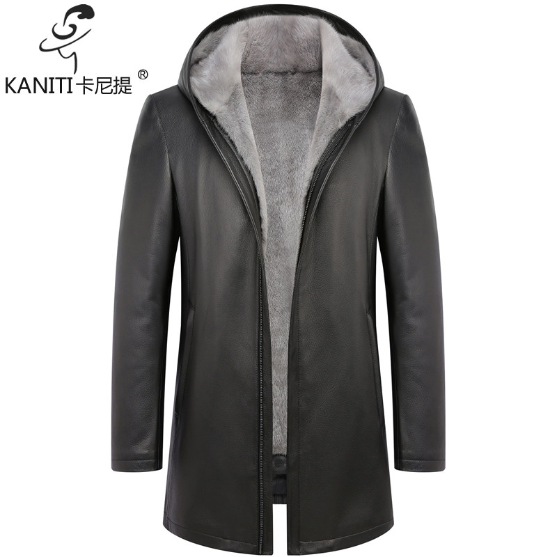 水貂内胆真皮皮衣派克服商务休闲