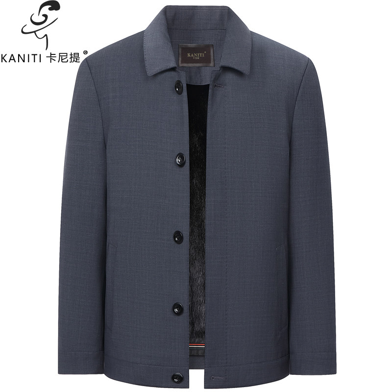 卡尼提进口水貂内胆男翻领尼克服商务绅士行政装中老年爸爸款外套,男装,皮草,淘宝优惠券,粉丝福利购,淘宝优惠卷