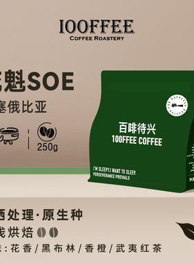 百啡待兴 单品SOE咖啡豆埃塞花魁BUKU意式拿铁冰美式250g 冷萃