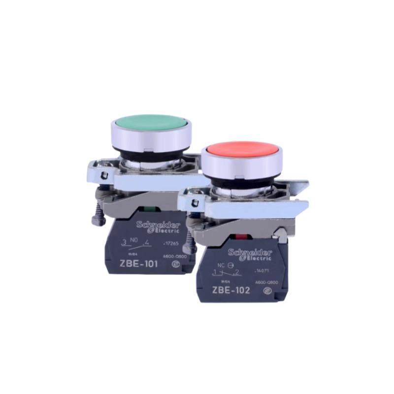 原装进口施耐德启动平头按钮XB4BA31绿色自覆位A42红色停止ZBE101