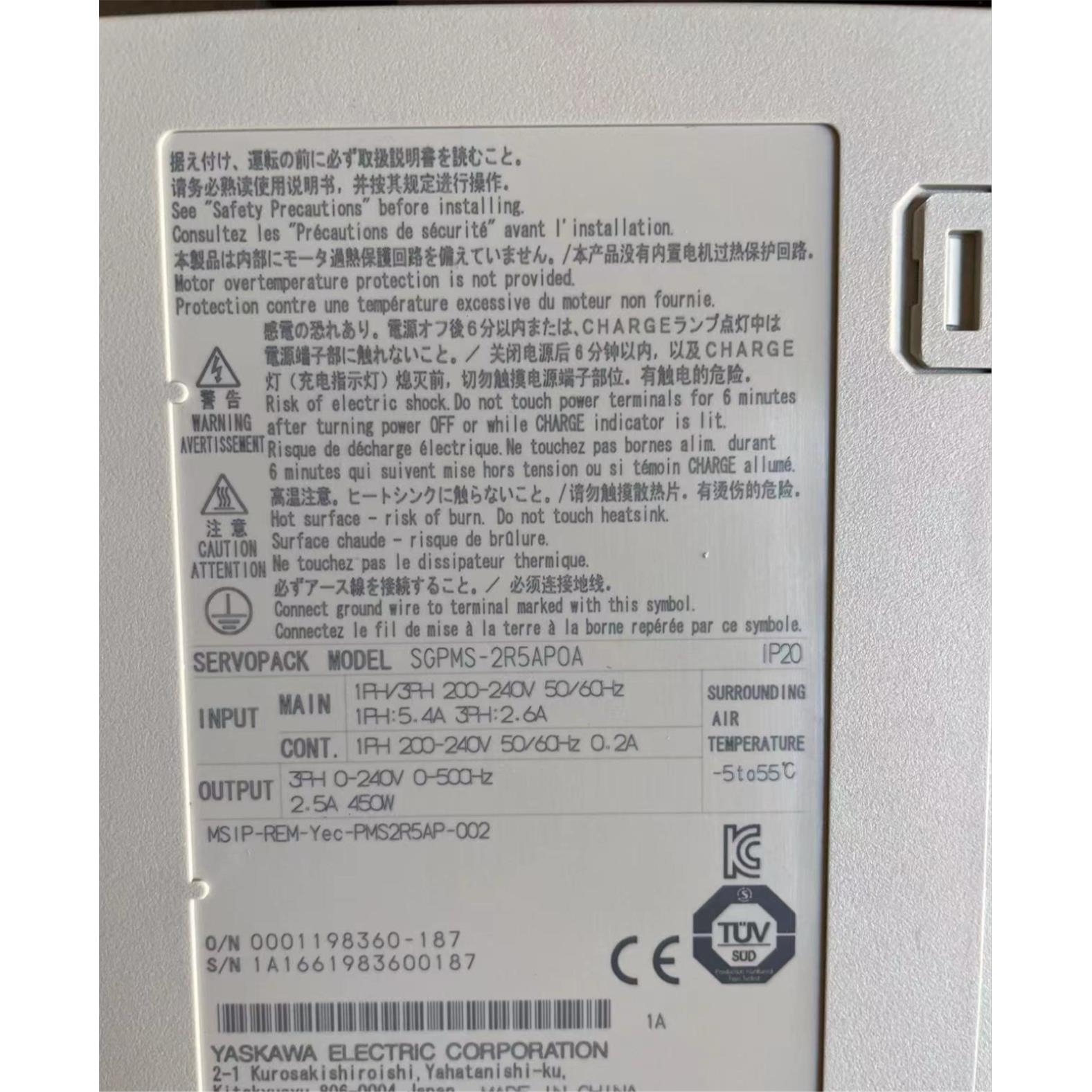 SGMPS-1R5A30A/2R5AP0A/6R0AP0A安川简易版SGMMS-0102/04/08ADC61