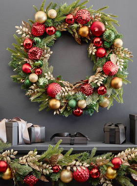 圣诞花环50/60/80CM门挂藤圈2.7米藤条 圣诞树橱窗圣诞节装饰用品