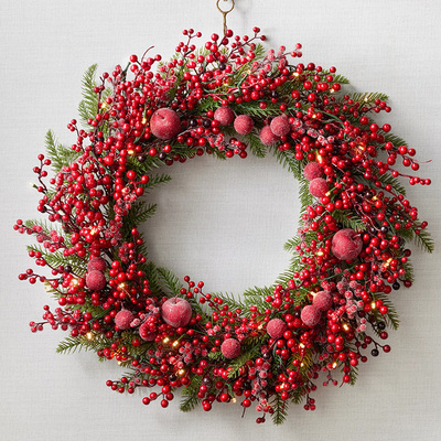 圣诞节50/60/80cm圣诞花环门饰圣诞装饰品挂饰门挂2.7米藤条圣诞