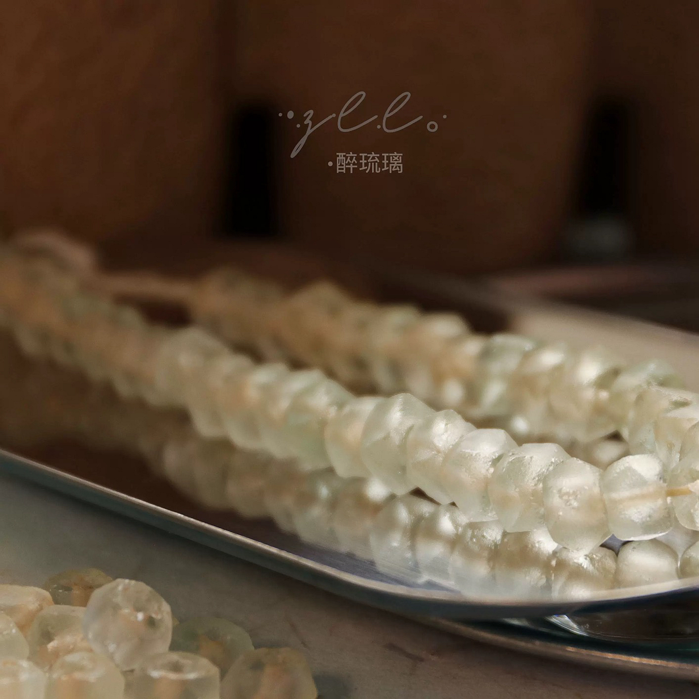 进口琉璃大孔八棱磨砂diy大孔珠