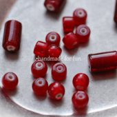 尼泊尔复古红散珠琉璃散珠编绳配件桶珠隔珠配件
