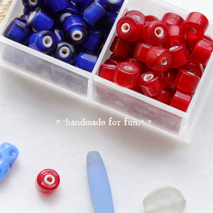 日式白芯琉璃外贸彩色隔珠diy原材料大孔散珠