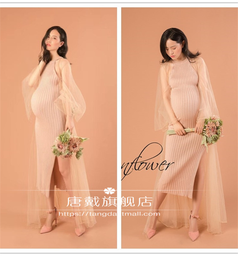孕妇照片写真服装秋冬毛衣包身性感礼服影楼写真摄影拍照衣服2022