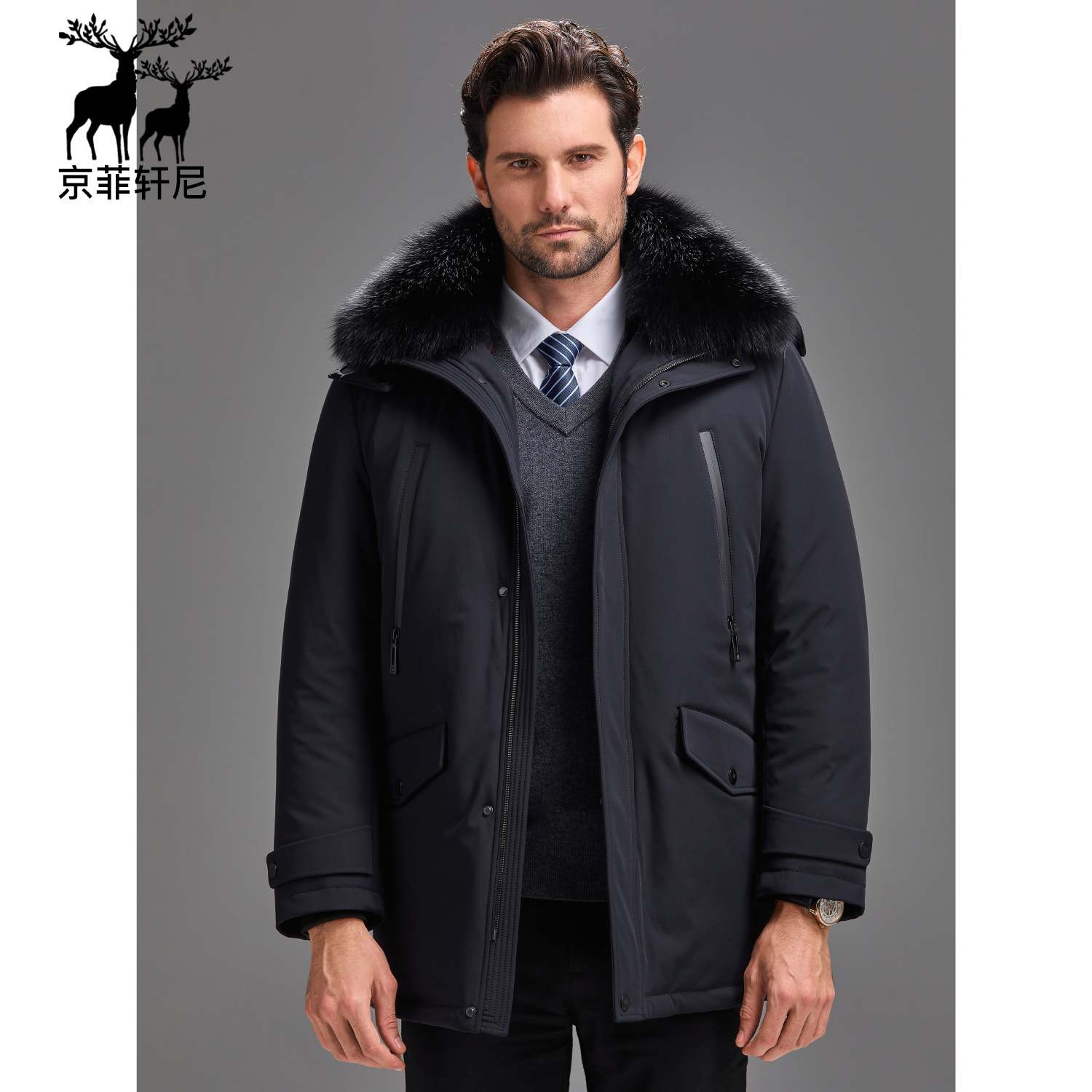 中老年内胆连帽加厚保暖爸爸装