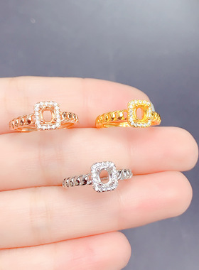 精致气质时尚925银DIY百搭椭圆形