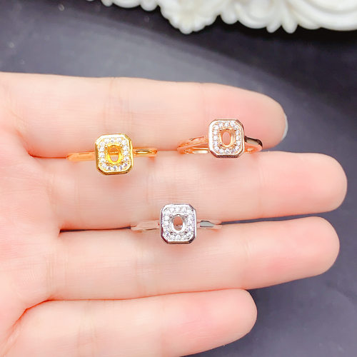 925银时尚镶嵌气质椭圆形百搭