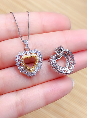 伯利尔925银双色吊坠8x8m