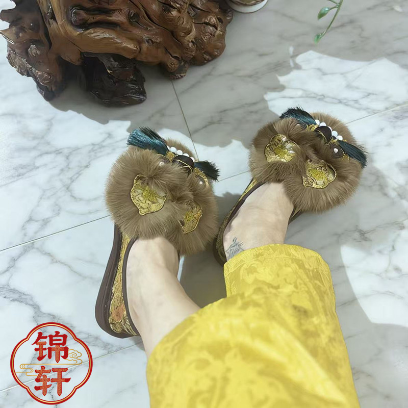 春季新款民族风绣花鞋千层底女纯手工刺绣虎头鞋古韵舒适透气百搭