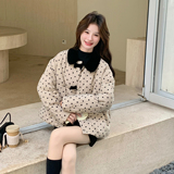 2025冬装新品波点拼接羽绒服50绒大货已出C340P265K398，女装短外套，2C103