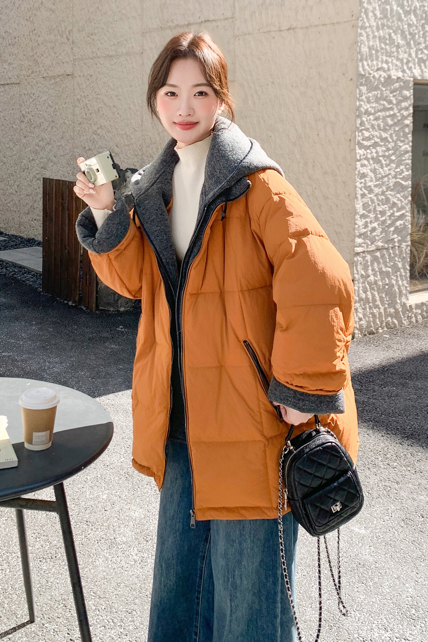 2025冬装新品大货已出三色假两件50绒羽绒服C339P265K398,女装派克服,2C103