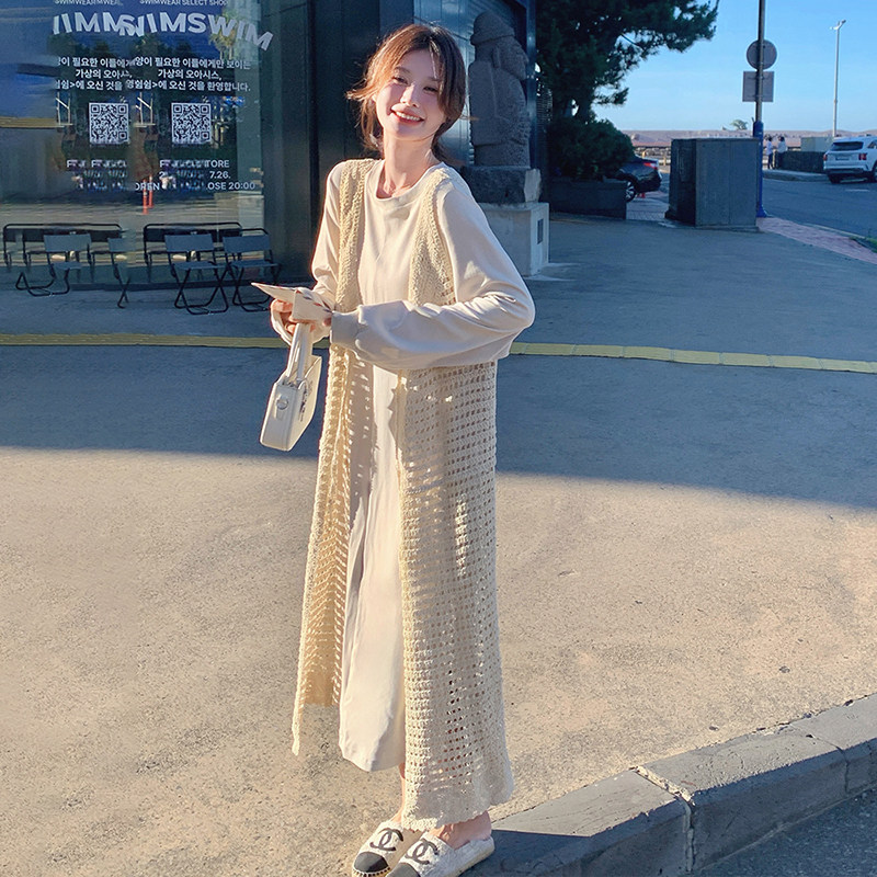 韩系氛围感罩衫裙套装春秋女2025新款慵懒松弛感宽松卫衣裙两件套,女装套装/套裙,2C103