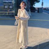 韩系氛围感罩衫裙套装春秋女2025新款慵懒松弛感宽松卫衣裙两件套，女装套装/套裙，2C103