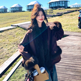 美拉德咖色减龄棉衣外套女2025年冬季新款韩版加厚保暖百搭派克服，女装短外套，2C103