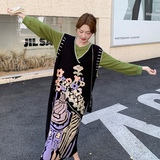 设计感针织背心裙套装2025年秋季新款韩系独特巨好看连衣裙两件套，女装套装/套裙，2C103