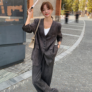 2026秋装新品主推棉麻加厚版西服套装2458P185K278图片