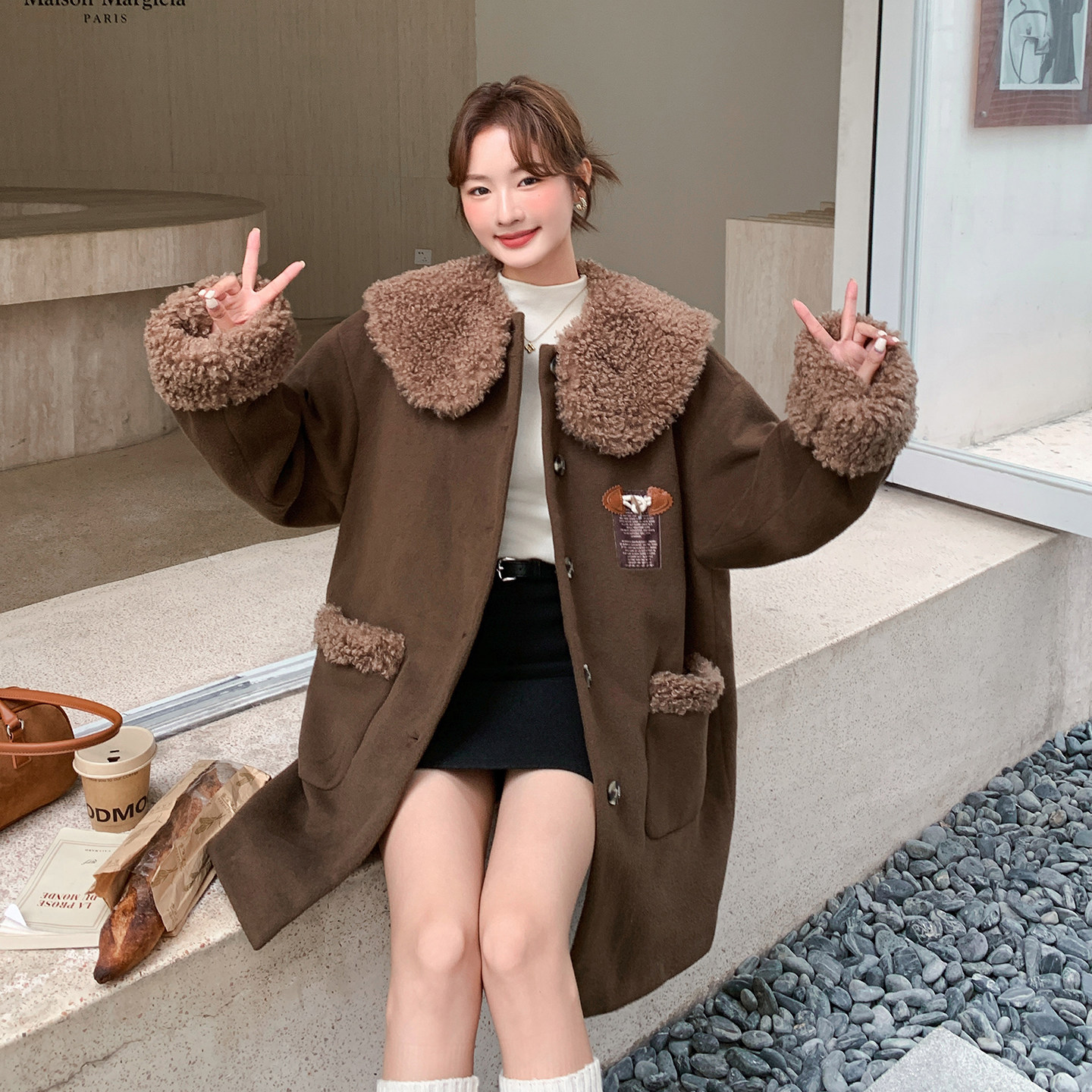 2025冬装新品夹棉毛呢大货已出C332P185K278,女装皮草,2C103