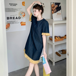 2026夏装新品主推牛仔拼色连衣裙C89P125K178图片