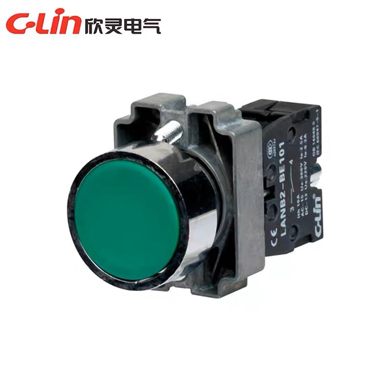 欣灵电气 LANB2-BA31/BA42按钮平钮开关ZB2自复位启动开关XB2