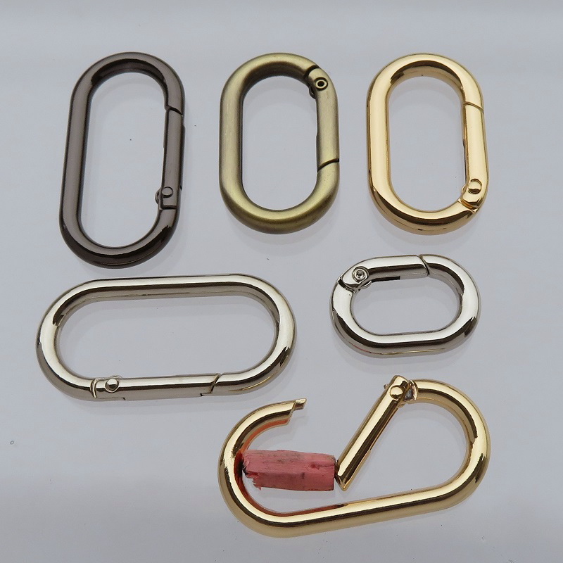 包包提手弹簧圈金属配件可按开口长椭圆蛋形圆圈金银黑色手挽勾扣