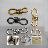 金属绳结装 饰配件狗扣挂扣钩子女包金属弹簧鎏金银黑色89字6字形