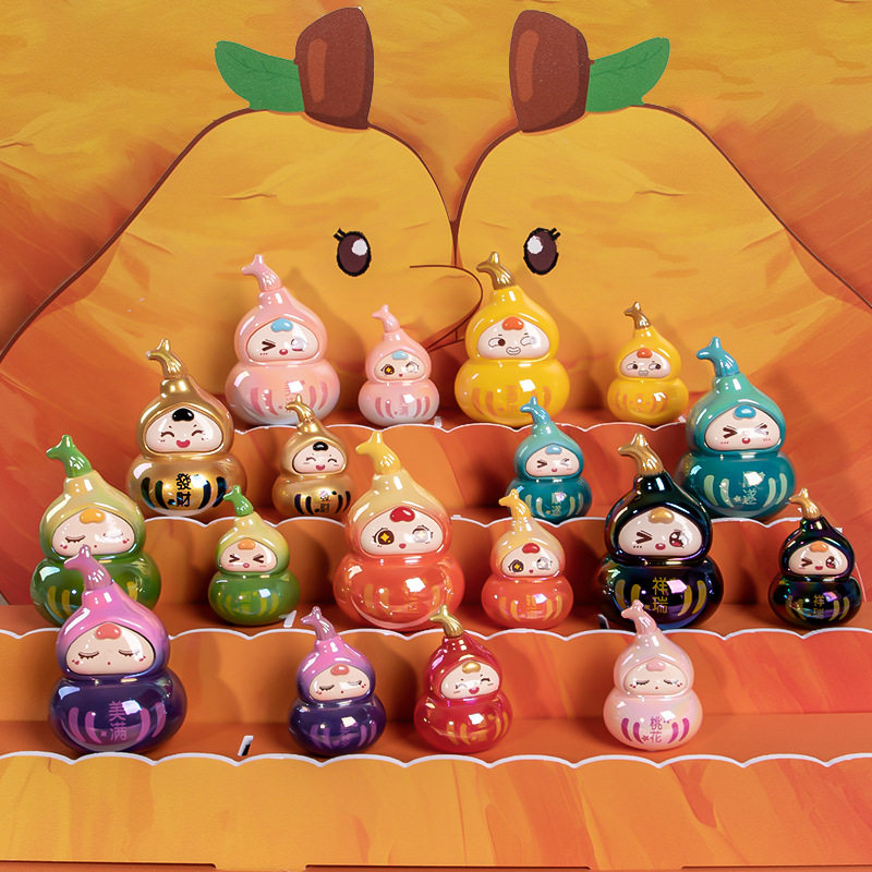 正版喜娃小福禄盲盒迷你小葫芦萌粒手办可爱盲袋公仔潮玩桌面摆件