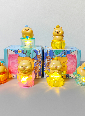 清仓豚个好运巴盲盒带灯新款capybara公仔水豚学生奖品手办摆件女