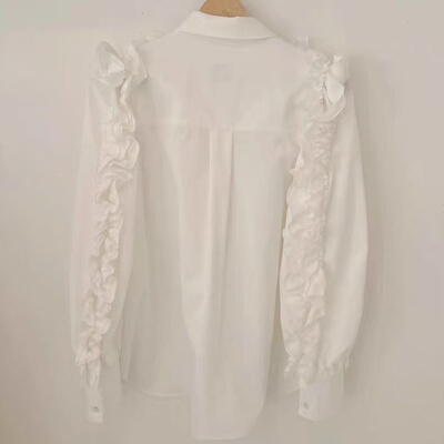 2026bibi女装白色长袖衬衫简约宽松版型春秋款