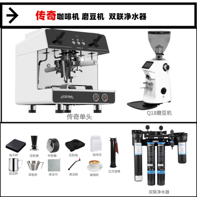 LADETINA拉迪天纳Q2传奇单头咖啡机 Q18磨豆机双联净水器全国联保