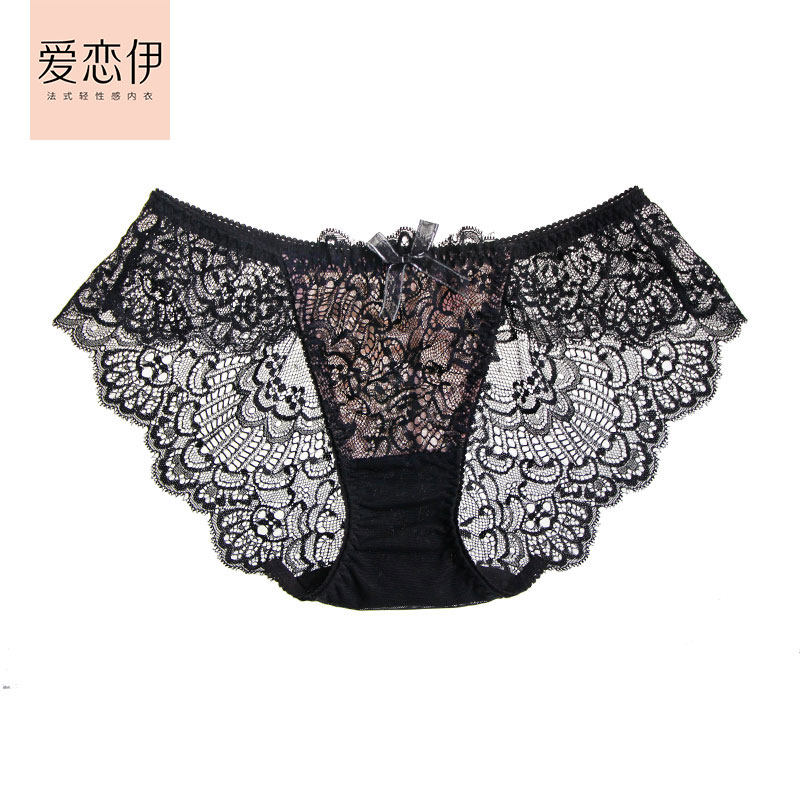 爱恋伊女士内衣新款低腰无痕法式蕾丝薄款平角裤丁字裤舒适透气_虎窝淘