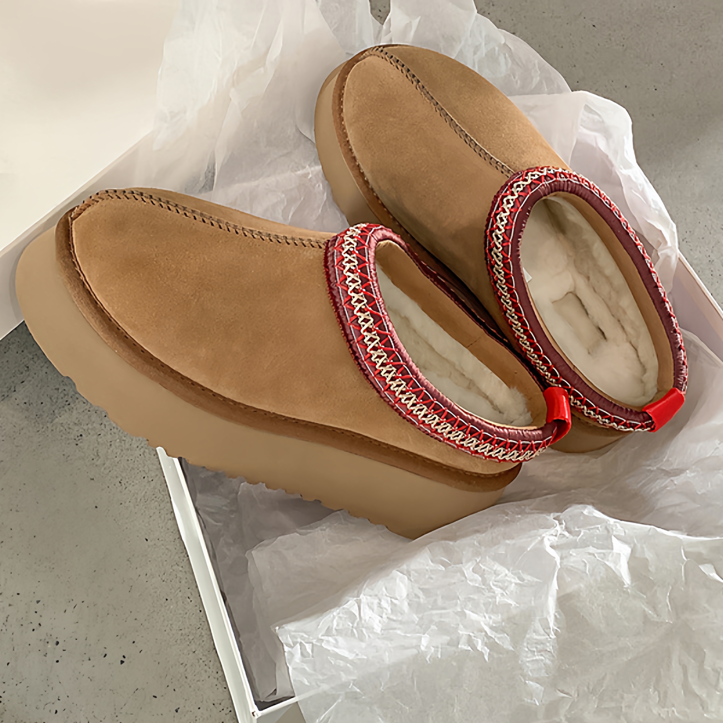 桑坡羊皮毛一体厚底雪地靴