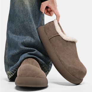 全包小土豆勃肯鞋男款女冬季加绒保暖大头毛毛棉鞋厚底增高雪地靴