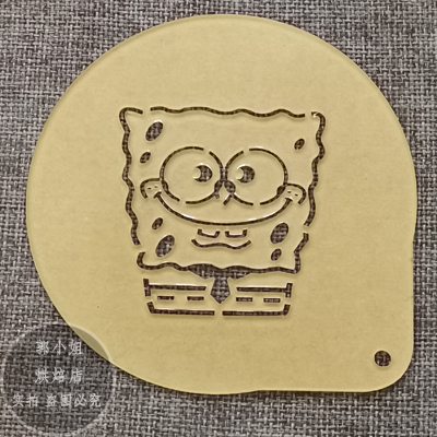 节后发3个包邮海绵宝宝 蛋糕 喷花模饼干印花模咖啡拉花撒粉模具