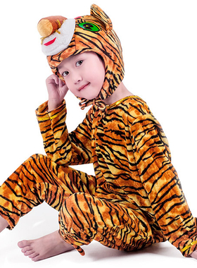 老虎演出服儿童动物cos服角色扮演表演服饰狐假虎威童话剧衣服狼5