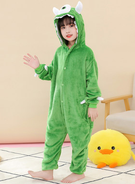 小怪兽衣服儿童演出服绿色独眼怪