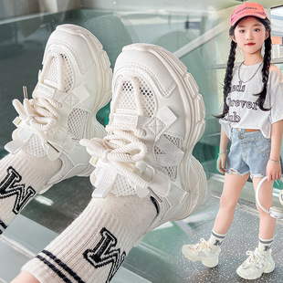 六一儿童节小白鞋单网薄款学生演出鞋夏季新款中大童男女童运动鞋