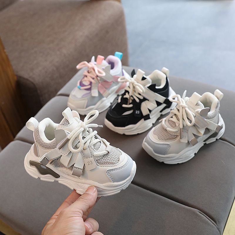 宝宝软底鞋女童鞋子老爹鞋女孩春新款儿童运动鞋网面男童百搭男孩