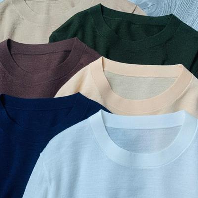 羊毛套头圆领通勤针织衫