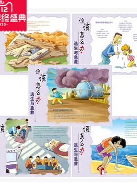 2015年安全月逃生与急救知识张贴 5张/套 HAT130