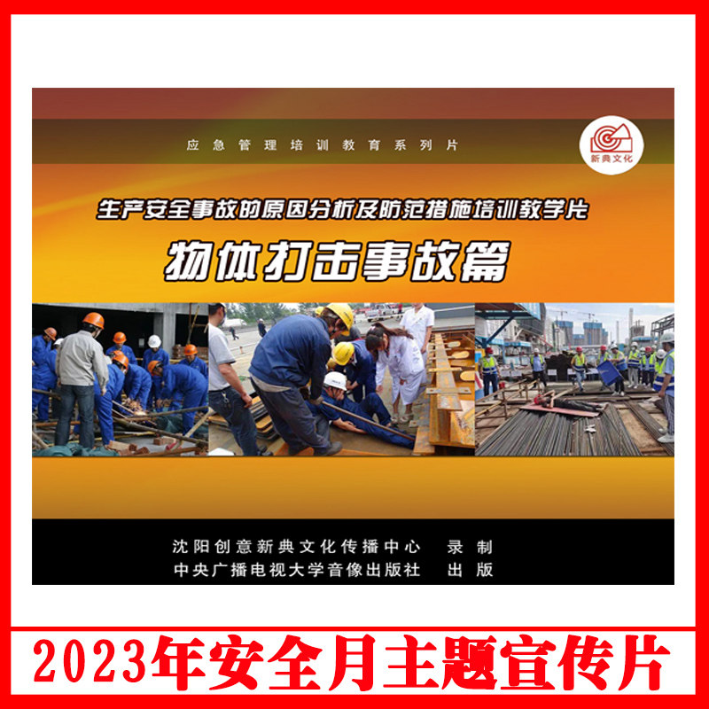正版生产安全事故的原因分析及防范措施系列培训教学片 物体打击事故篇3DVD/U盘版视频2023年安全生产月警示教育片
