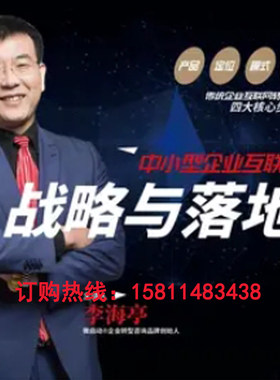 正版包票李海亭中小型企业互联网战略与落地网络课程非dvd人间4.5