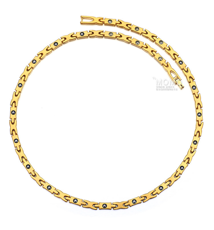 RADIATION PROTECTION CERVICAL NECKLACE ANTI-FATIGUE HEALTH CARE MAGNETIC THERAPY SPORTS TITANIUM COLLAR WOMEN MENS JAPAN PURE TITANIUM BEADS GERMANIUM PEPTIDE CHAIN