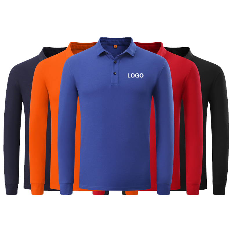长袖polo衫定制刺绣印字t恤翻领工作服定做文化订衣服广告logo桖