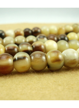 藏式花色白牦牛角藏式苹果珠隔珠