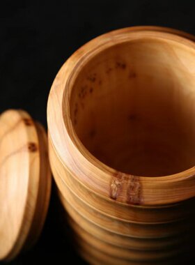崖柏竹节素面茶叶罐留疤款密封性