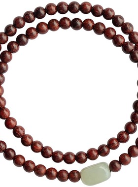 小叶紫檀4m纤细佛珠手链简约和田